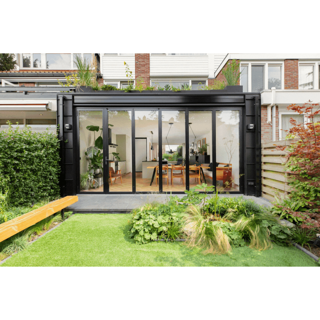 Solarlux vouwwanden animatie van de puien open en dicht