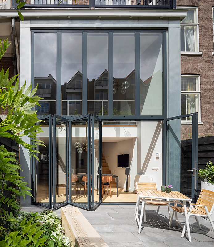 Tuin glazen vouwwand Rotterdam