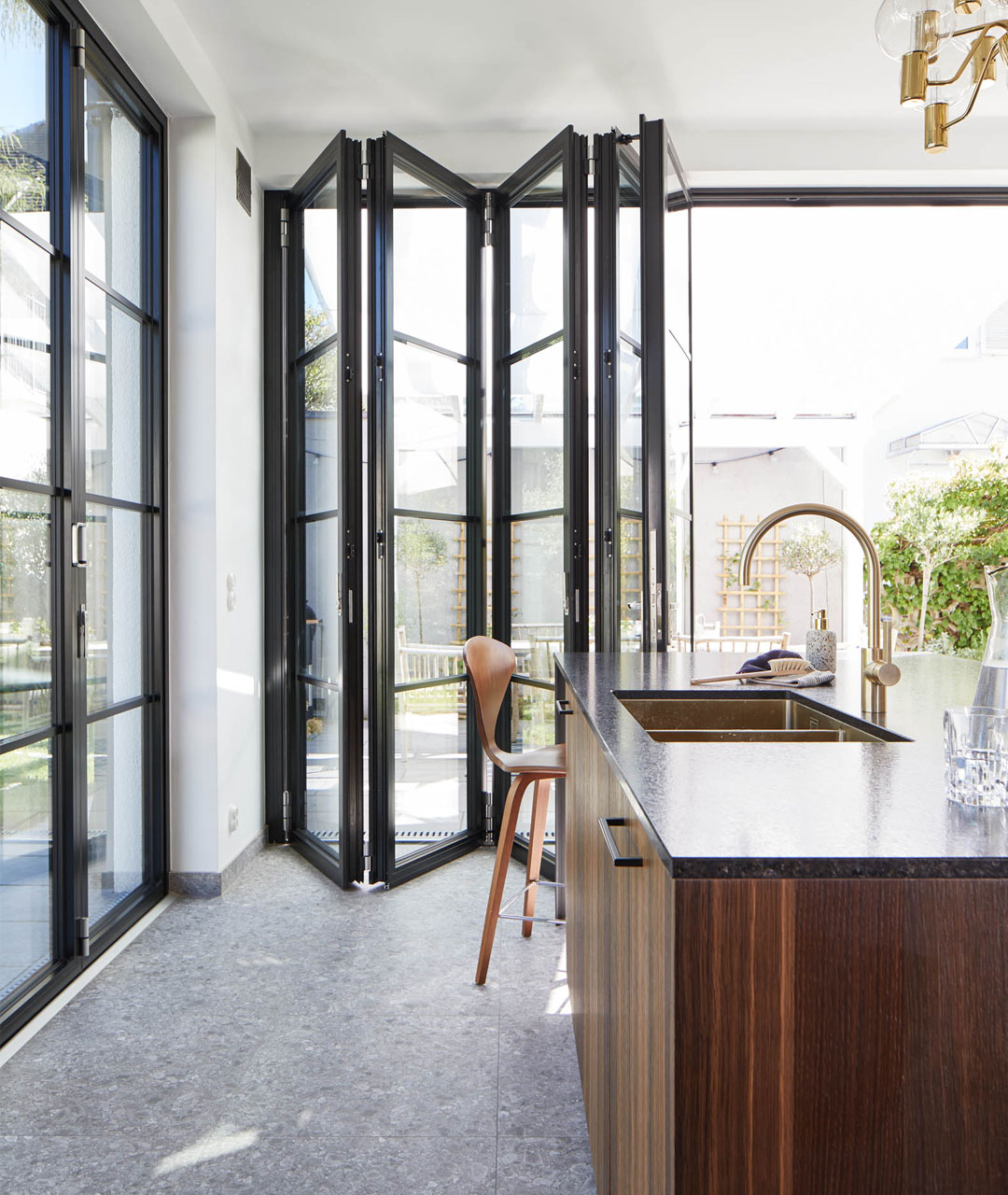 glazen vouwwand solarlux keuken