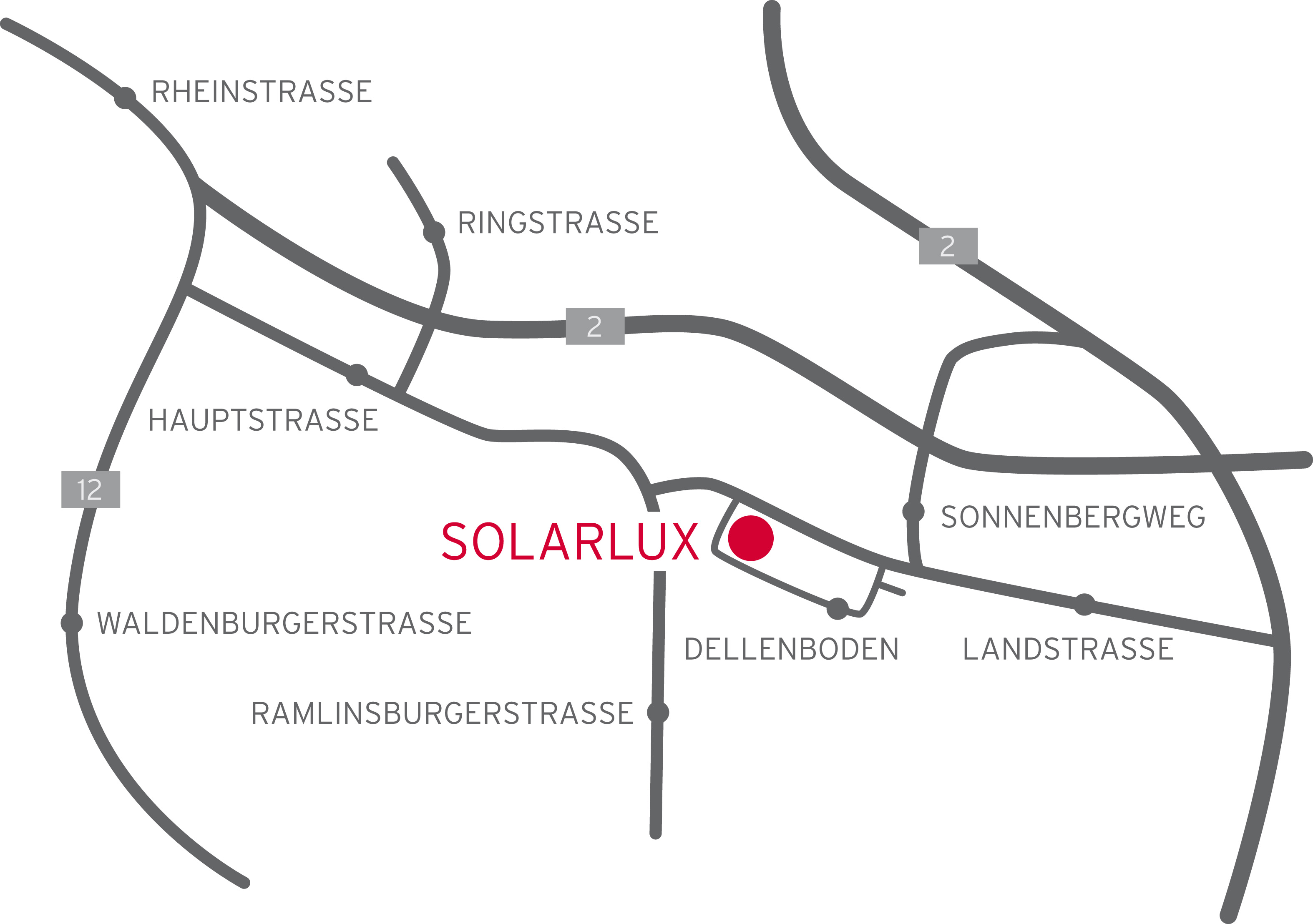 Anfahrtsplan Solarlux (Schweiz) AG