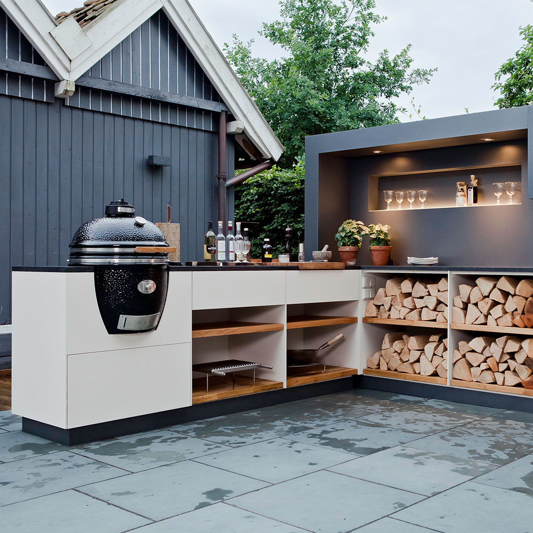 Solarlux Freiluftküche auf einer Terrasse