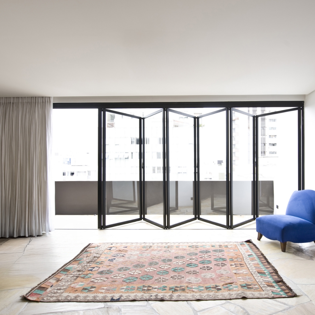 partially opened SL 35 bi-folding door