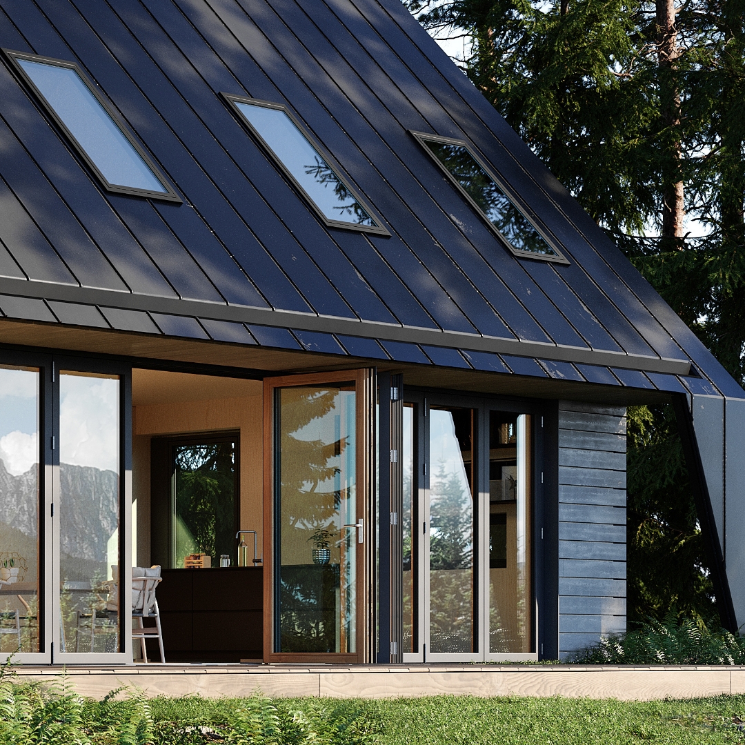 View of an open bi-folding door in the kitchen