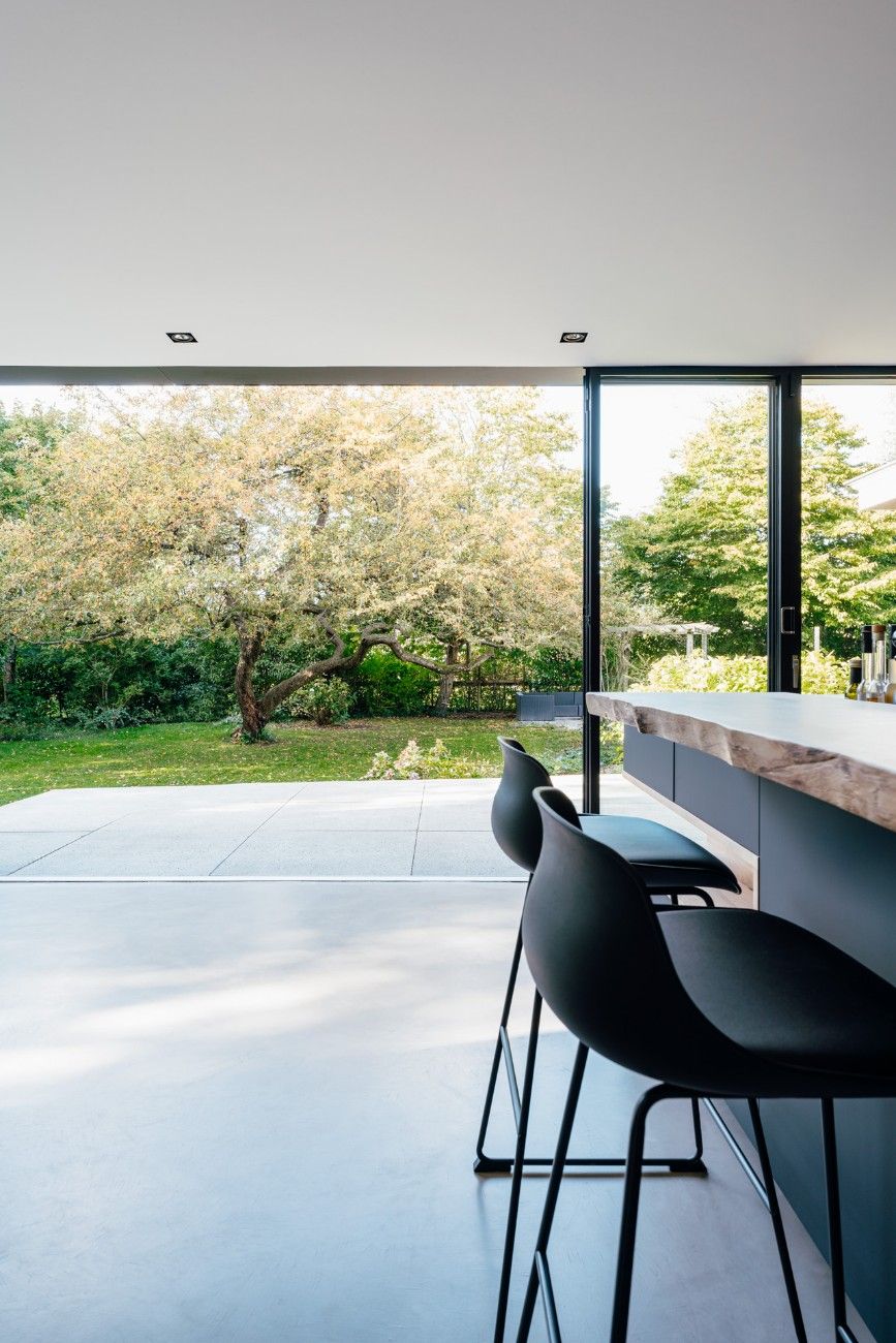 Bifold patio doors open