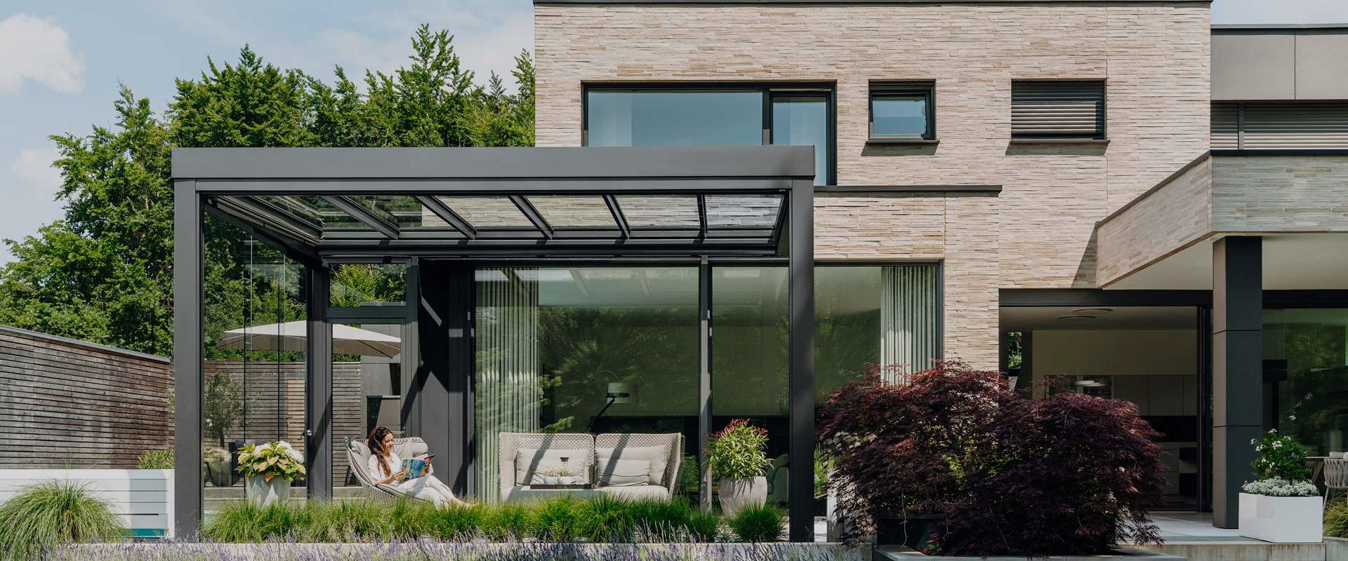 Terrassendach Anbau an einem Haus