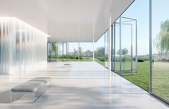 modernes Glashaus Projekt mit Solarlux Glaswänden