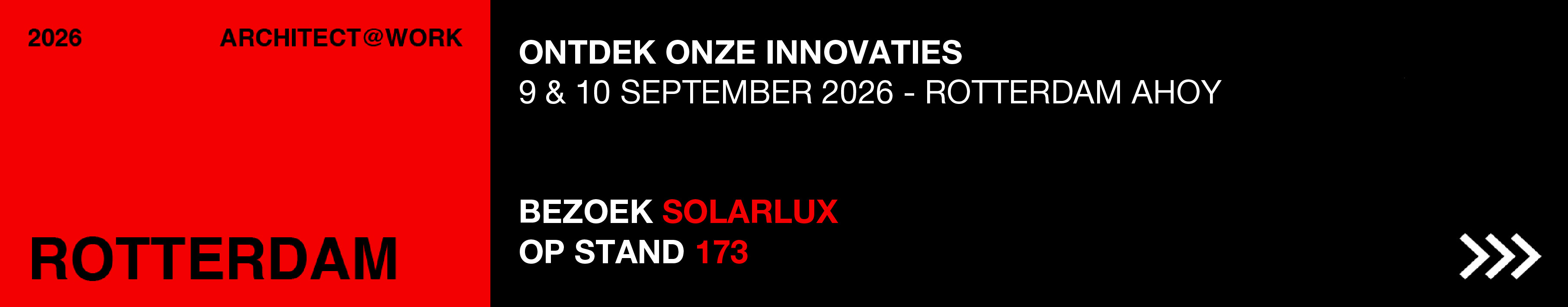 Solarlux deelname Architect@work Rotterdam 2026