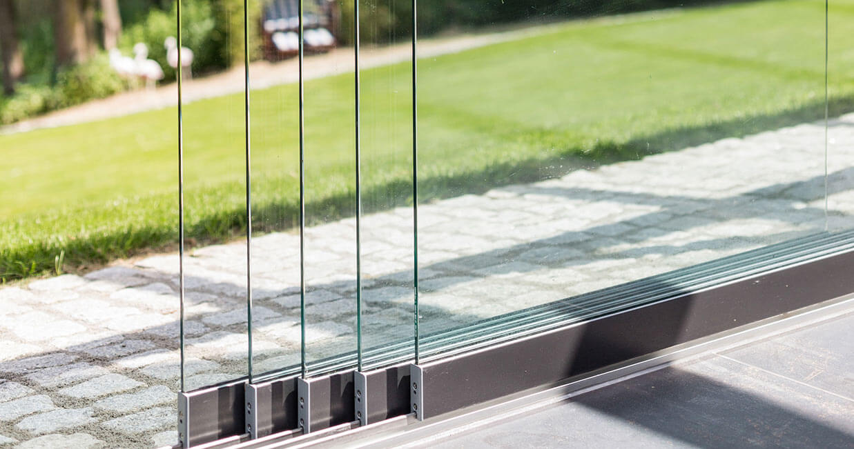 schuifsysteem met vier sporen volglas