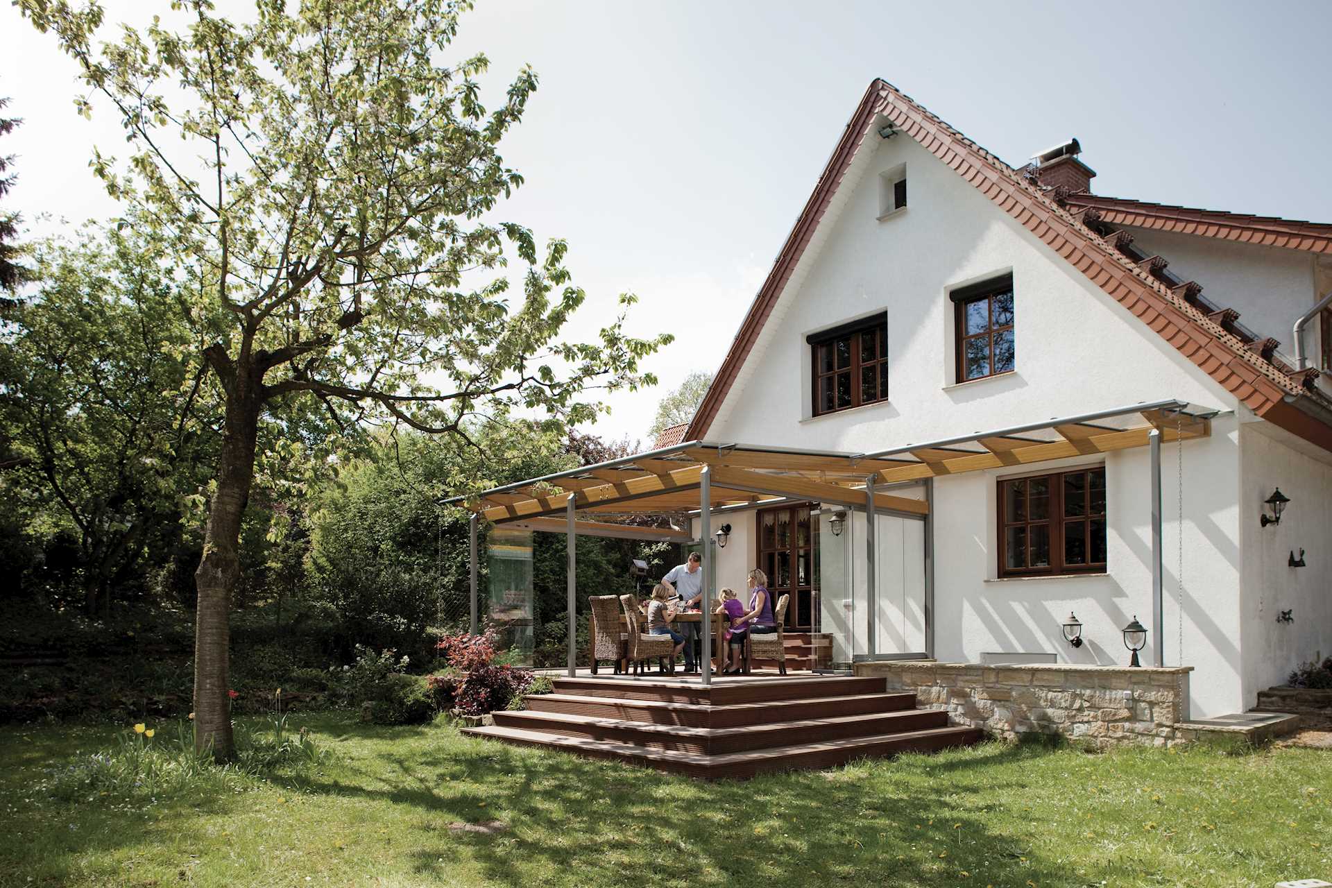  Terrassendach SDL Aura an Einfamilienhaus