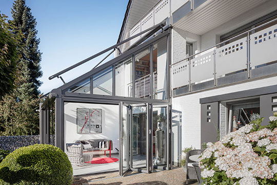 Wintergarten SDL Nobiles halb geöffnet 