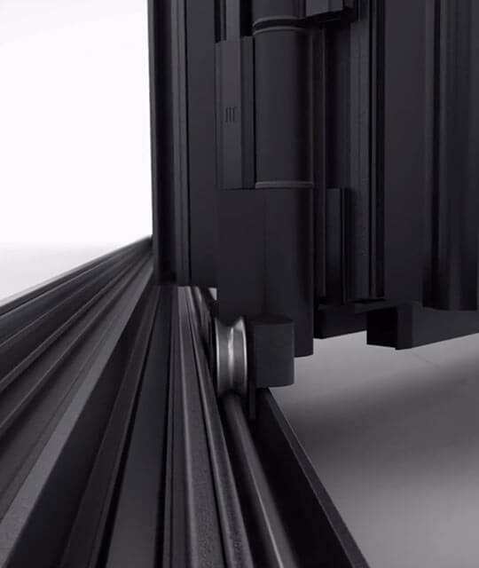 Chariot d'une baie accordéon en verre en aluminium