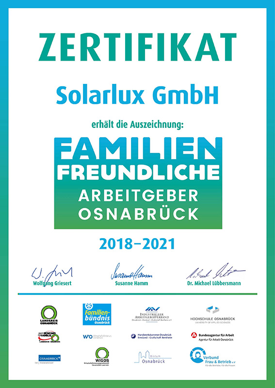 Zertifikat Familienfreundlicher Arbeitgeber