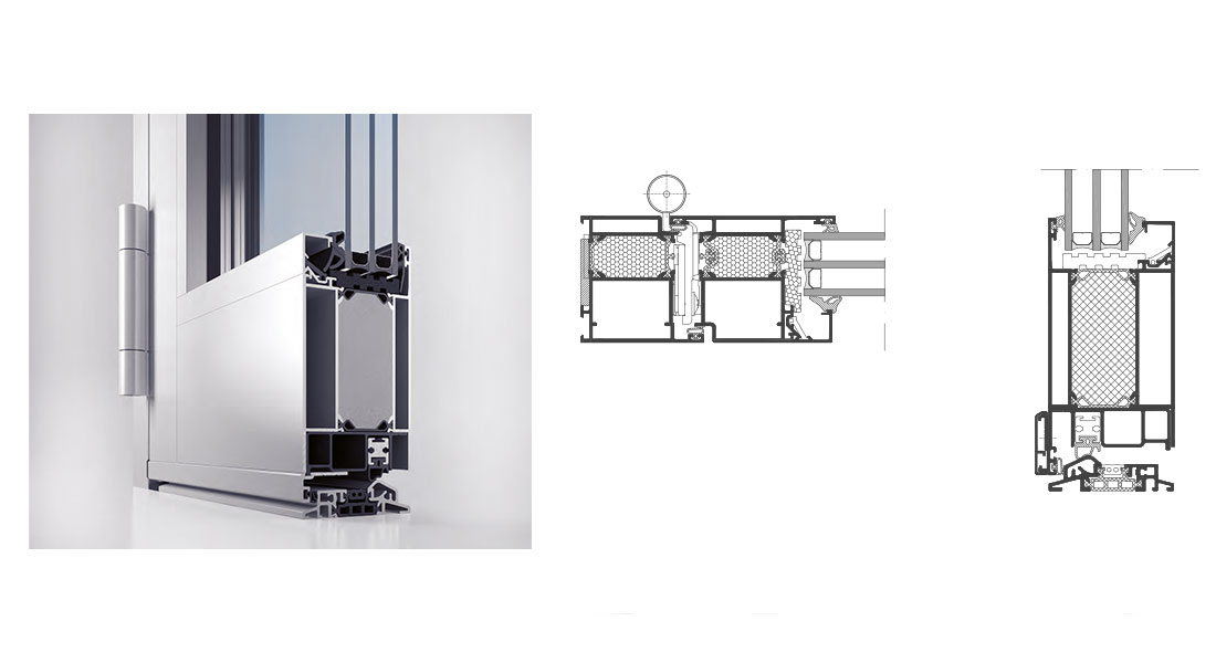 Profilansicht der Paniktür von heroal
