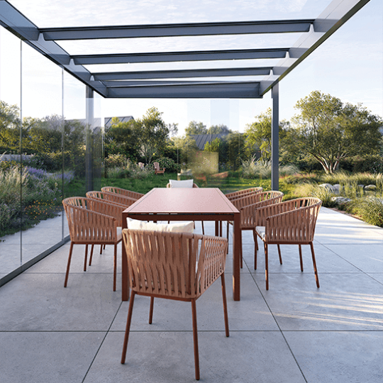 Solarlux tuinkamer voor overkapping in de tuin 