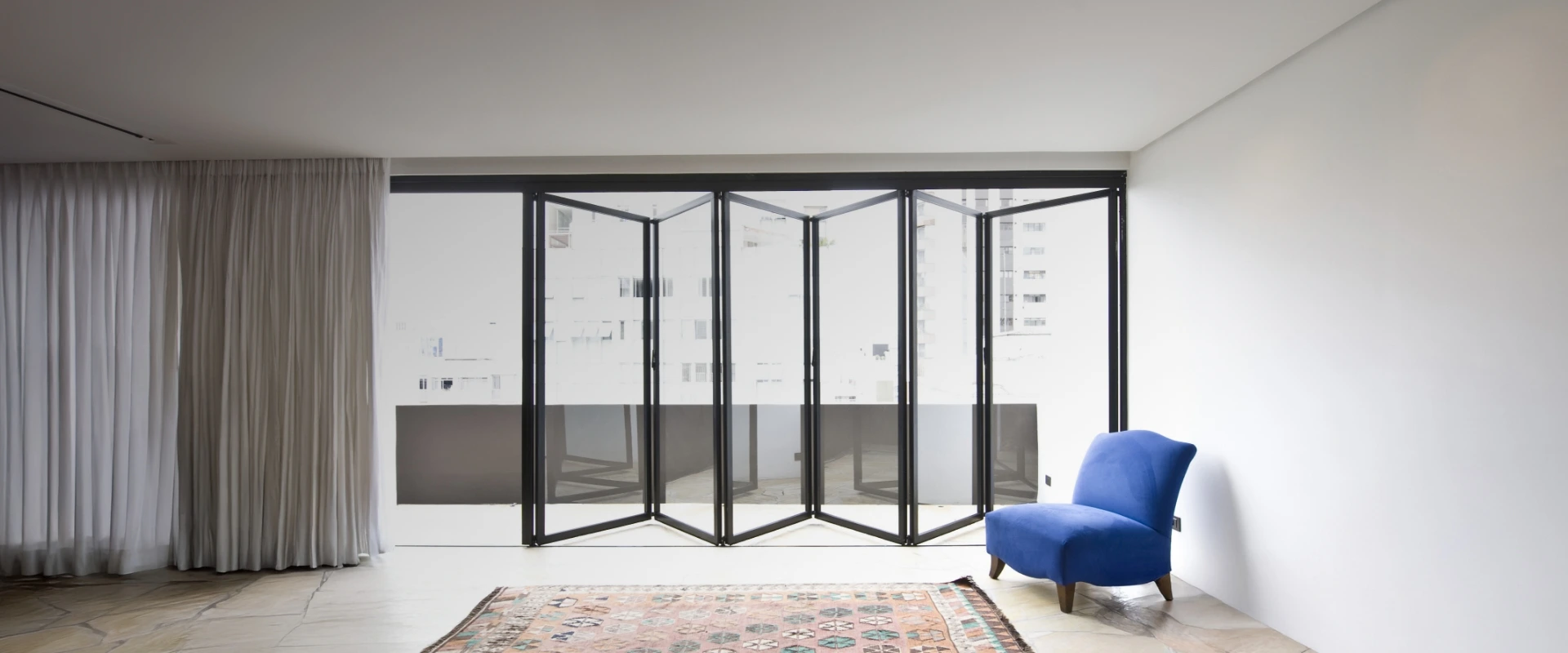 partially opened SL 35 bi-folding door