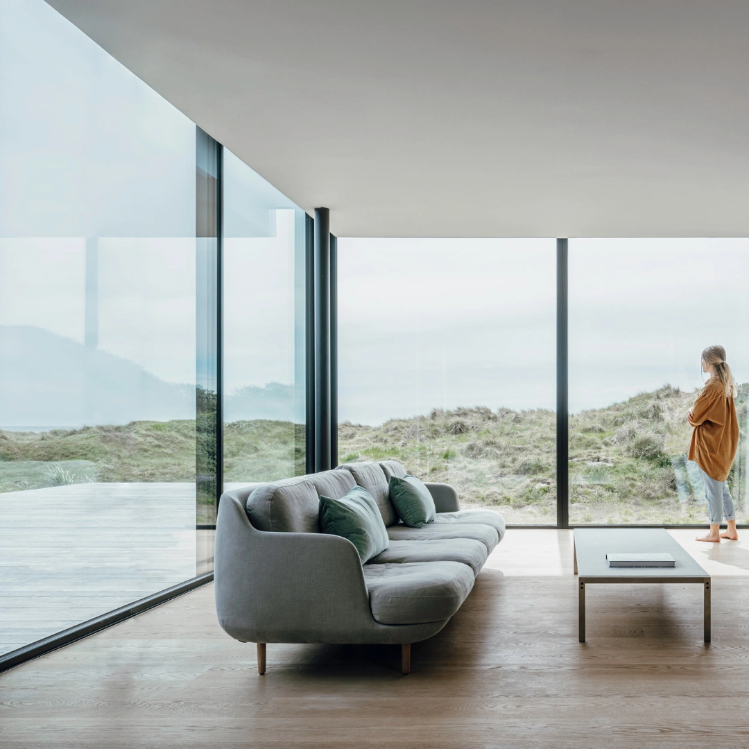 Skydedør til terrassen skaber en smuk overgang