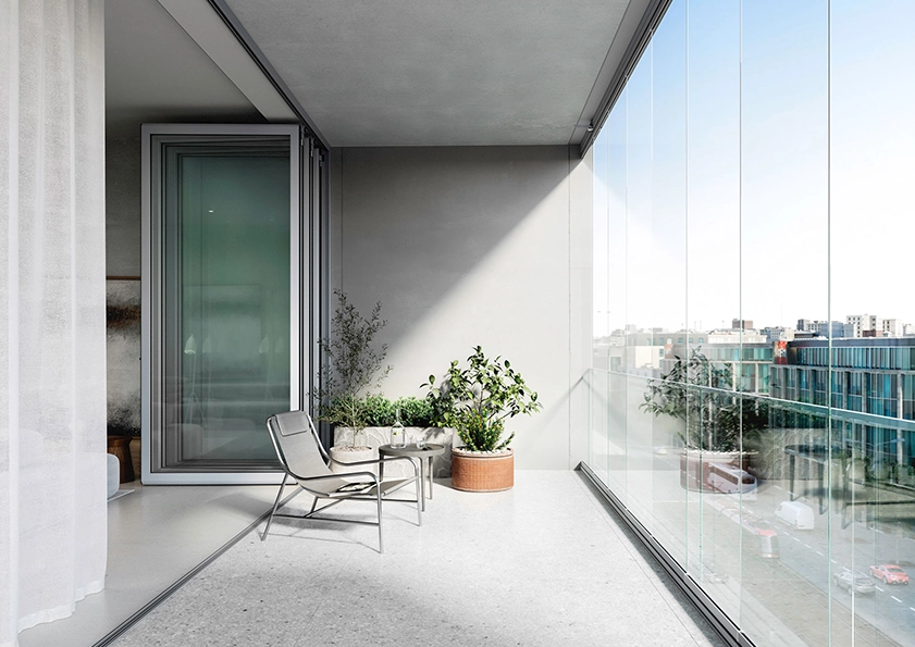 Solarlux balcony glazing. 