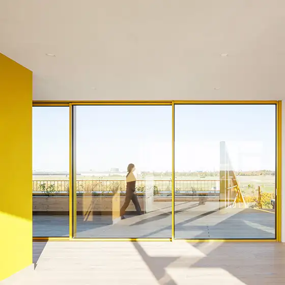 cero Panoramaverglasung für Büroaufstockung