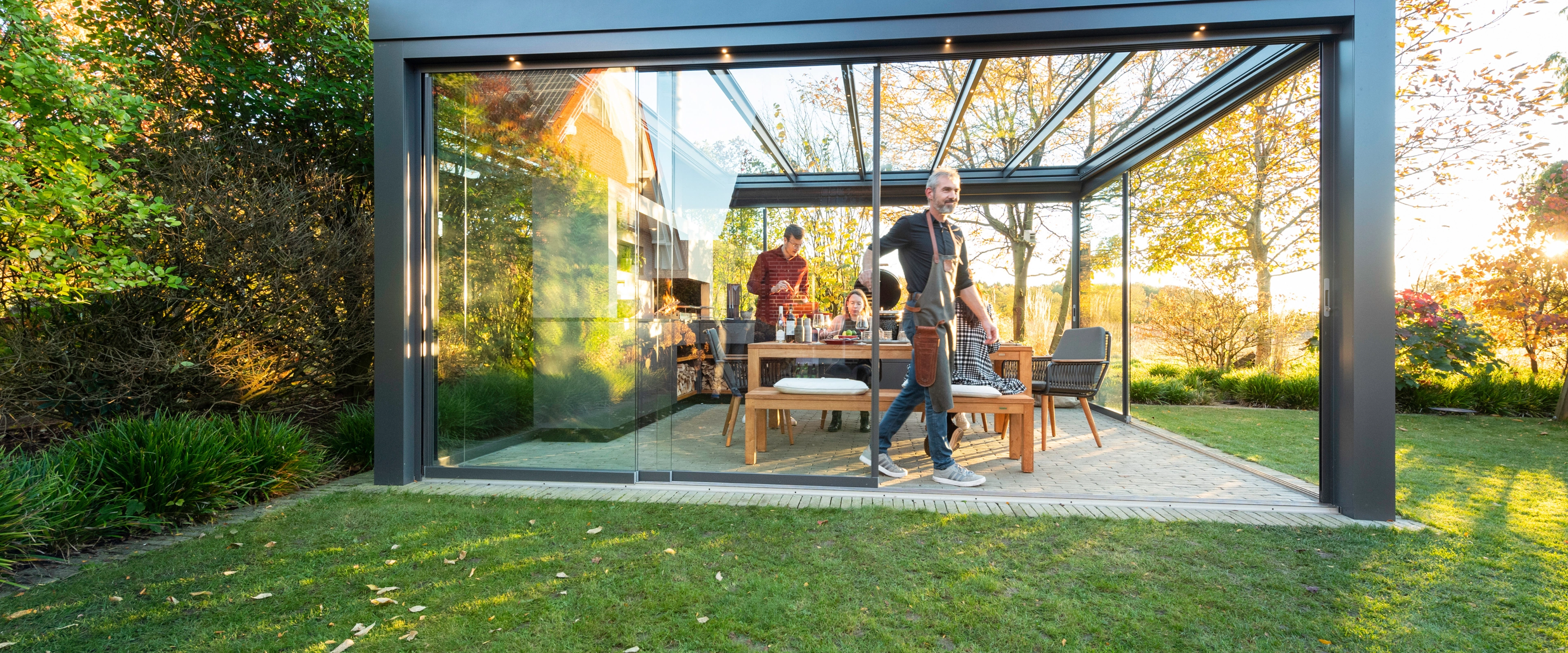 Udestue med skydedør