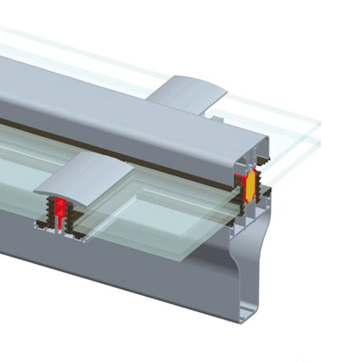 Solarlux SDL Nobiles detaljesnit på isoleret tagprofil.