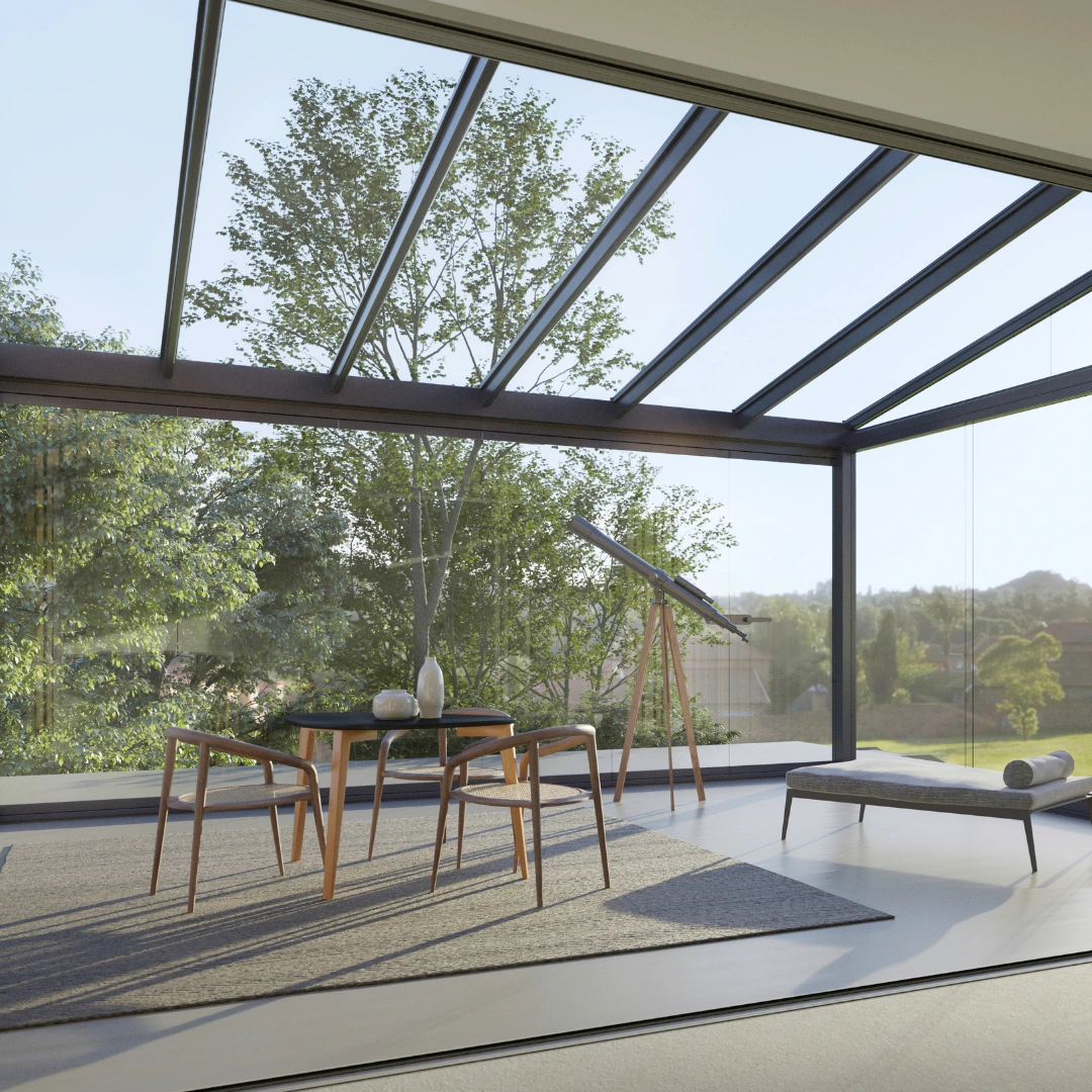 Tilbygning i glas skaber et smukt og funktionelt rum